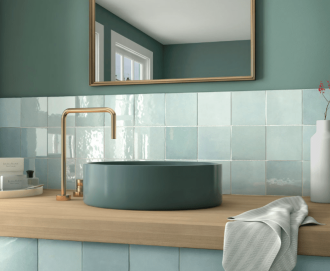 Artisan Aqua Gloss SquareTiles Lifestyle