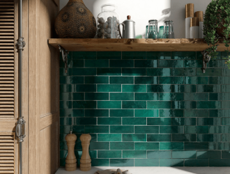 Artisan Moss Green Subway Tiles Lifestyle