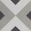 Squares Black Grey and White Encaustic Single Tile