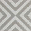 Squares Thin Grey and White Encaustic Single Tile