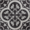 Tudor Black Grey and White Encaustic Single Tiles