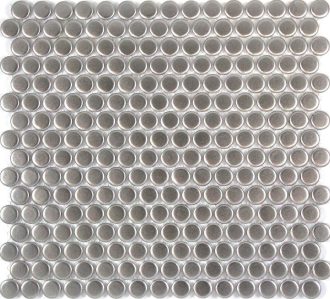 Camden Penny Round Silver Matt Mosaic Tile