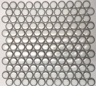Camden Penny Round Antique White Gloss Glazed Mosaic Tile