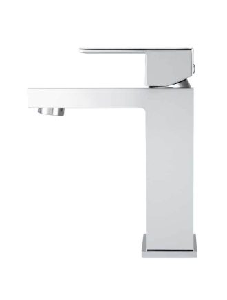 Meir Square Basin Mixer Tap - Polished Chrome