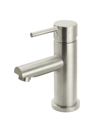 Brushed Nickel Round Basin Mixer Tap Meir