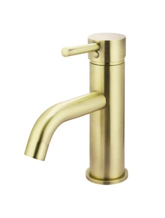 Meir Round Basin Mixer Curved - Tiger Bronze Gold