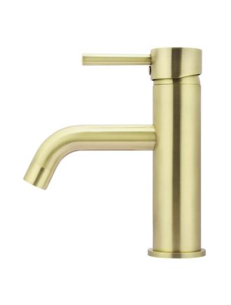 Meir Round Basin Mixer Curved - Tiger Bronze Gold
