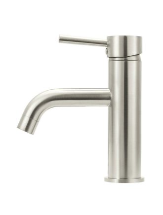 Meir Round Basin Mixer Curved - PVD Brushed Nickel
