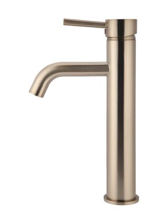 Meir Round Tall Curved Basin Mixer - Champagne