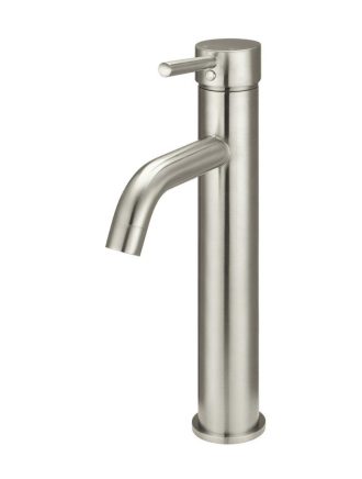 Meir Round Tall Curved Basin Mixer - PVD Brushed Nickel
