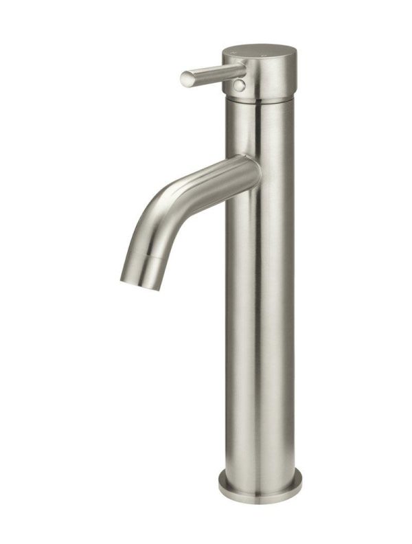 Meir Round Tall Curved Basin Mixer - PVD Brushed Nickel