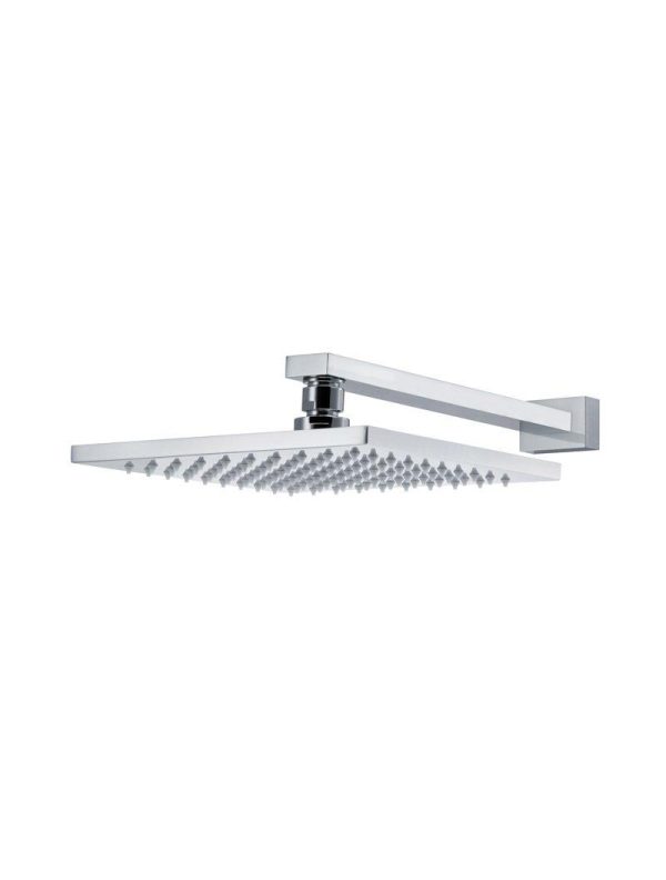 Meir Square Wall Shower 200mm rose, 300mm arm - Polished Chrome