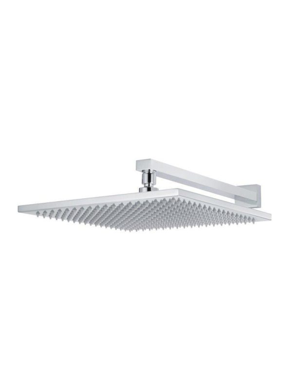 Meir Square Wall Shower 300mm rose, 400mm arm - Polished Chrome