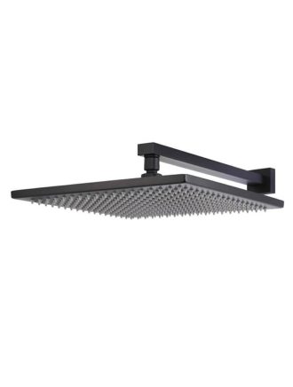 Meir Square Wall Shower 300mm rose, 400mm arm - Matte Black