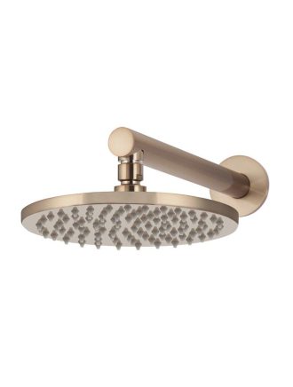 Meir Round Wall Shower 200mm rose, 300mm arm - Champagne