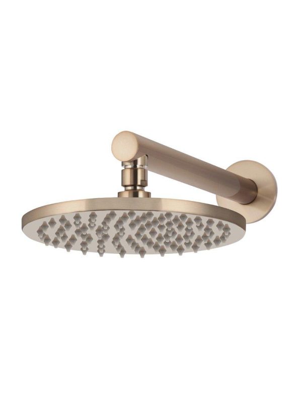Meir Round Wall Shower 200mm rose, 300mm arm - Champagne