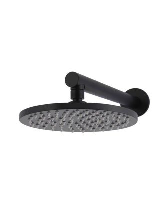 Meir Round Wall Shower 200mm rose, 300mm arm - Matte Black