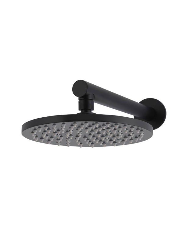 Meir Round Wall Shower 200mm rose, 300mm arm - Matte Black