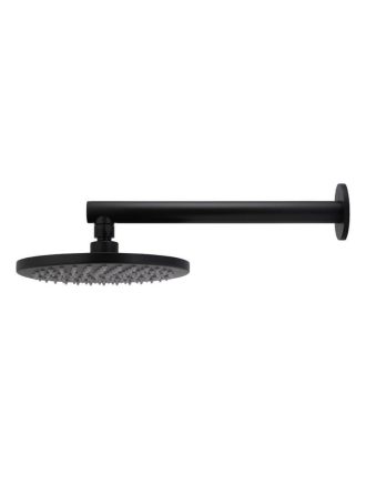 Meir Round Wall Shower 200mm rose, 300mm arm - Matte Black