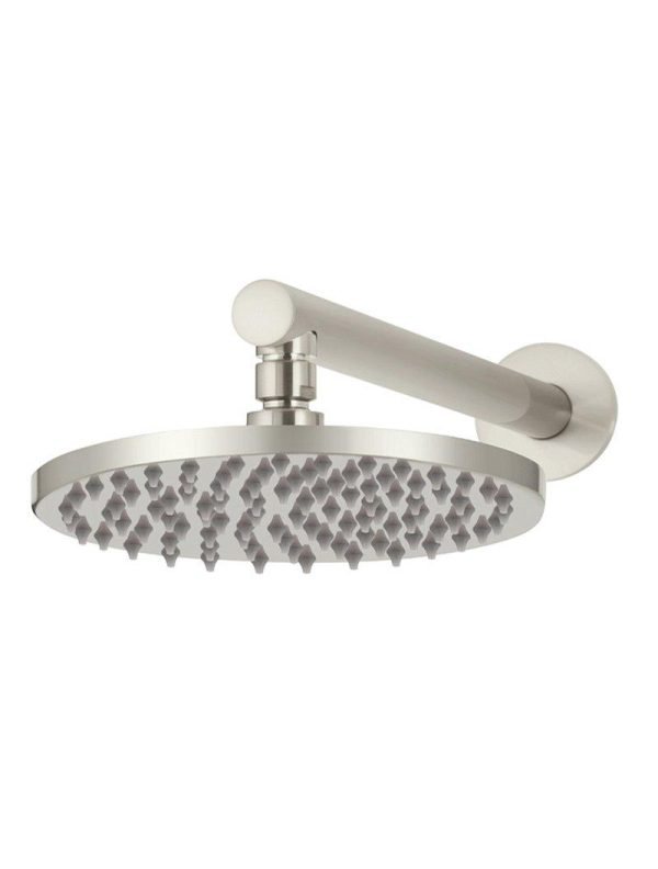 Meir Round Wall Shower 200mm rose, 300mm arm - PVD Brushed Nickel