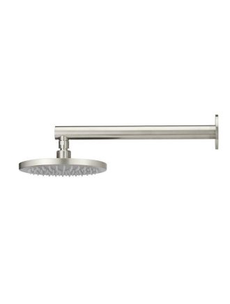 Meir Round Wall Shower 200mm rose, 300mm arm - PVD Brushed Nickel