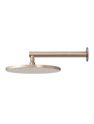 Meir Round Wall Shower 250mm rose, 400mm arm - Champagne
