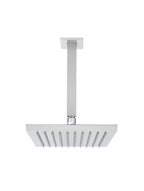 Meir Square Ceiling Shower 200mm rose, 200mm arm - Polished Chrome