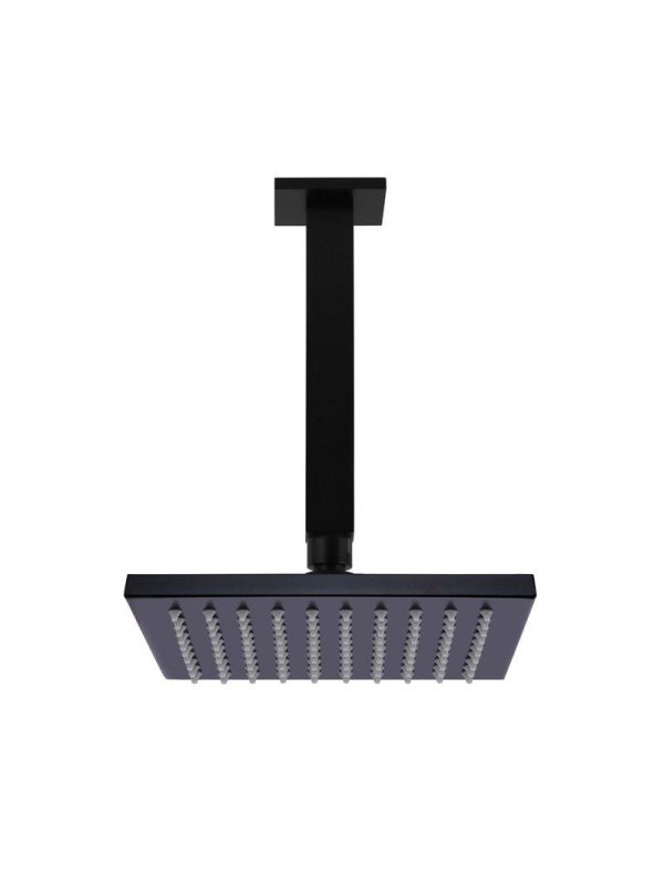 Meir Square Ceiling Shower 200mm rose, 200mm arm - Matte Black