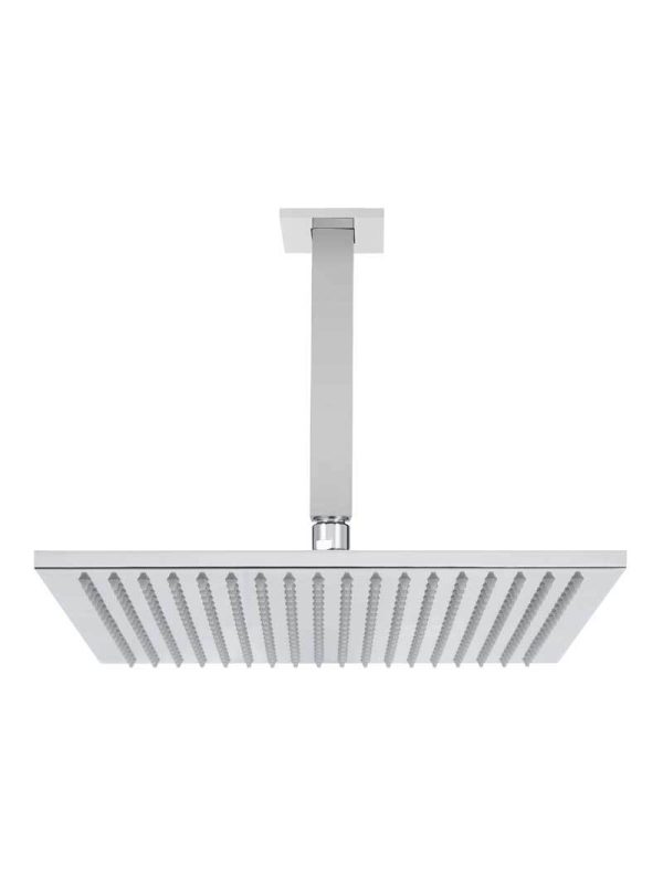 Meir Square Ceiling Shower 300mm rose, 200mm arm - Polished Chrome