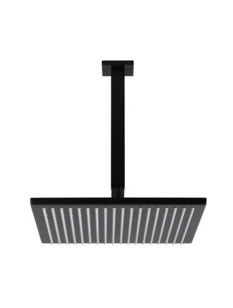 Meir Square Ceiling Shower 300mm rose, 200mm arm - Matte Black