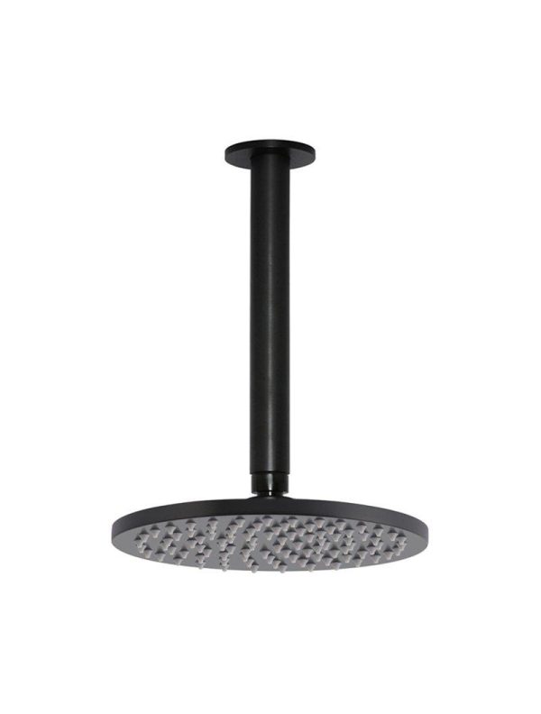 Meir Round Ceiling Shower 200mm rose, 300mm arm - Matte Black