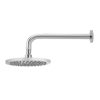Meir Round Wall Shower 200mm rose, 300mm curved arm - Polished Chrome