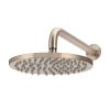 Meir Round Wall Shower 200mm rose, 300mm curved arm - Champagne