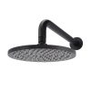 Meir Round Wall Shower 200mm rose, 300mm curved arm - Matte Black