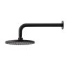 Meir Round Wall Shower 200mm rose, 300mm curved arm - Matte Black