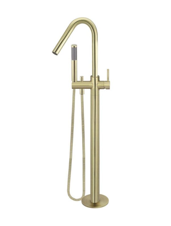 Meir Round Freestanding Bath Spout and Hand Shower - Tiger Bronze