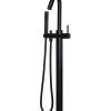 Meir Round Freestanding Bath Spout and Hand Shower - Matte Black