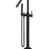 Meir Round Freestanding Bath Spout and Hand Shower - Matte Black