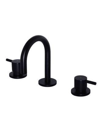 Meir Round Three Piece Basin Tap - Matte Black
