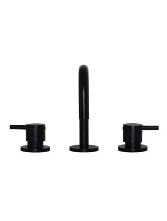 Meir Round Three Piece Basin Tap - Matte Black