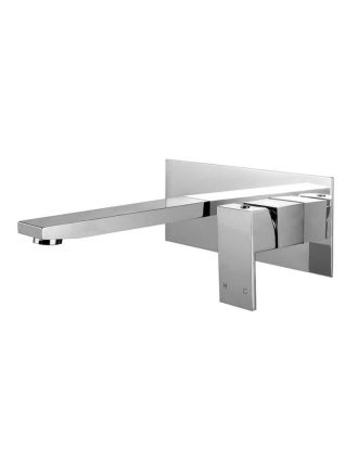 Meir Square Wall Combination Mixer and Spout - Polished Chrome
