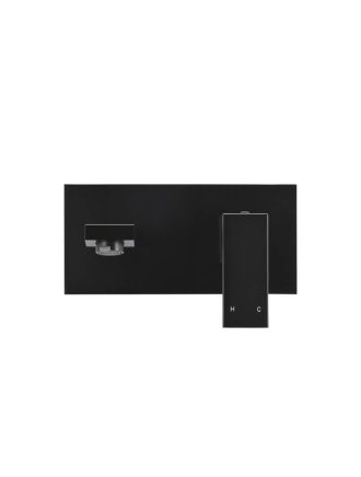 Meir Square Wall Combination Mixer and Spout - Matte Black