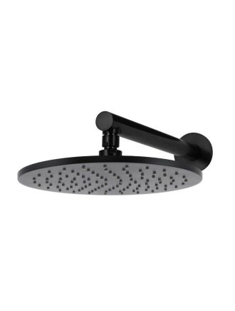 Meir Round Wall Shower 250mm rose, 400mm arm - Matte Black