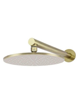 Meir Round Wall Shower 300mm rose, 400mm arm - Tiger Bronze