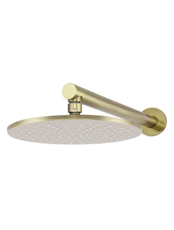 Meir Round Wall Shower 300mm rose, 400mm arm - Tiger Bronze