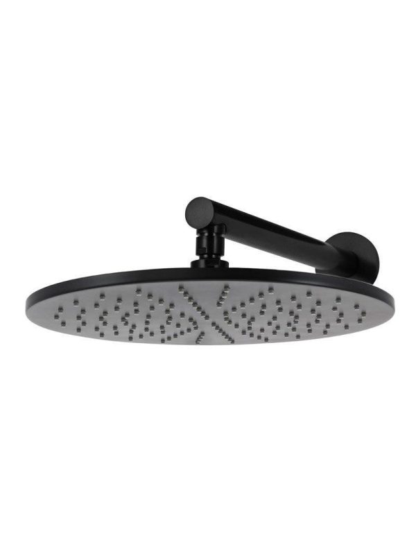 Meir Round Wall Shower 300mm rose, 400mm arm - Matte Black