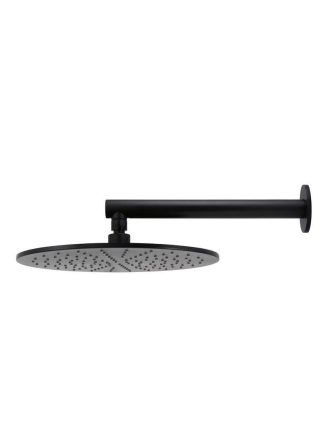 Meir Round Wall Shower 300mm rose, 400mm arm - Matte Black