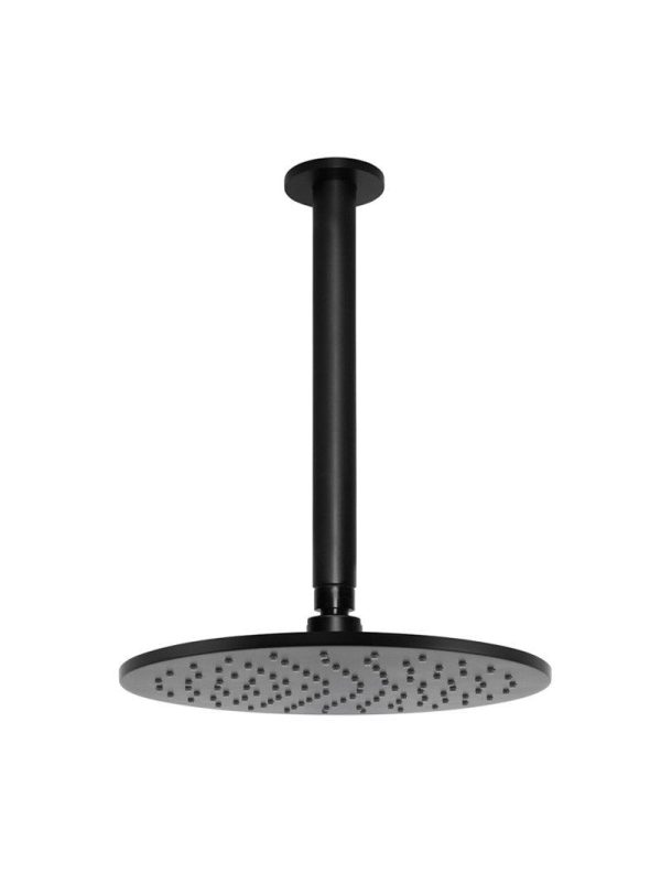 Meir Round Ceiling Shower 250mm rose, 300mm arm - Matte Black