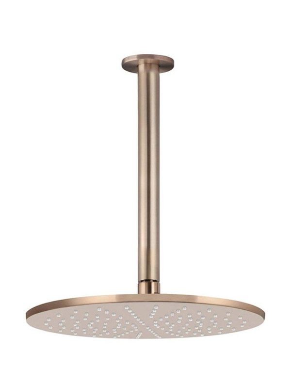 Meir Round Ceiling Shower 300mm rose, 300mm arm - Champagne