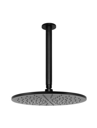 Meir Round Ceiling Shower 300mm rose, 300mm arm - Matte Black